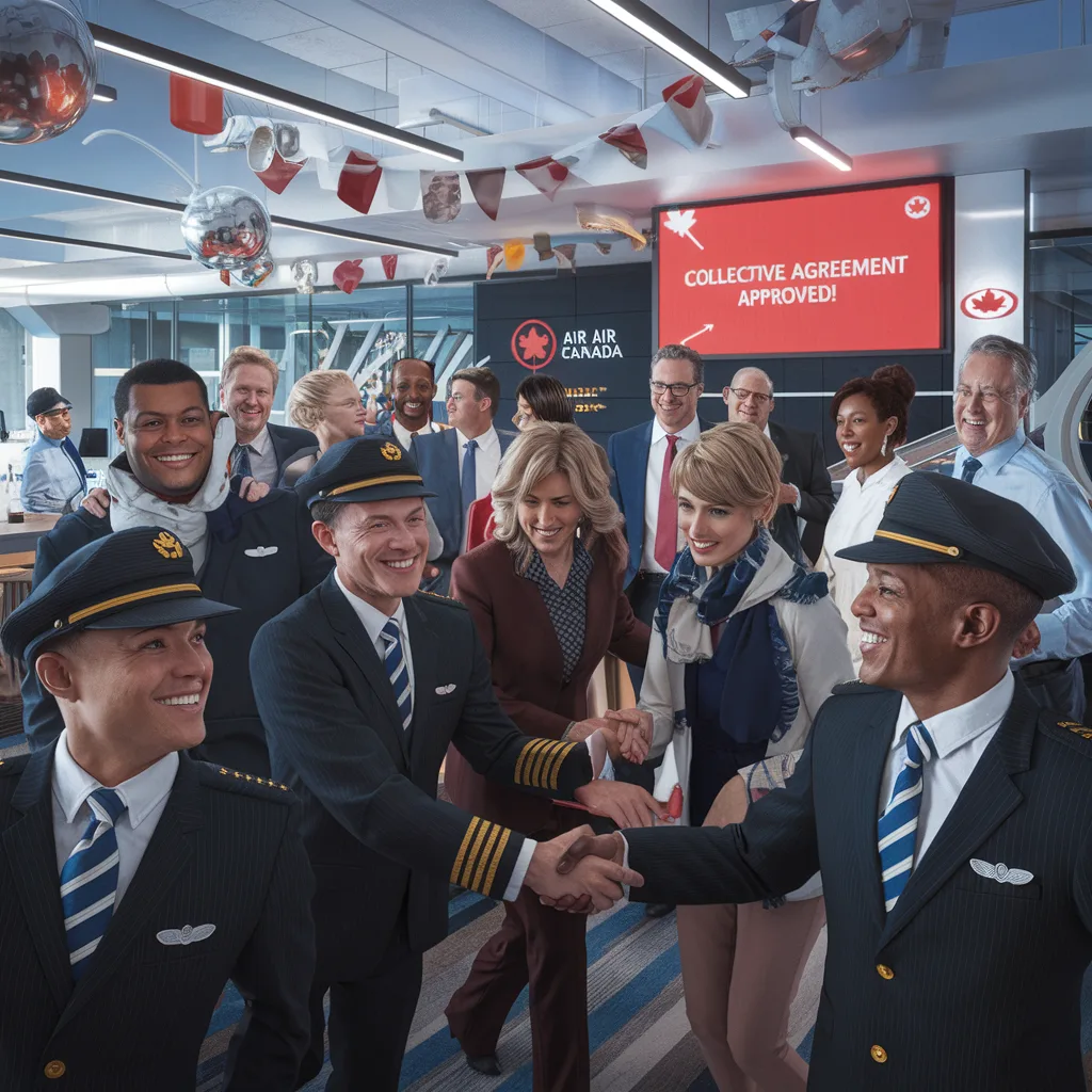 air canada is proud to announce the positive approval by the pilots of a new four-year collective agreement, strengthening collaboration and commitment to the company's future.