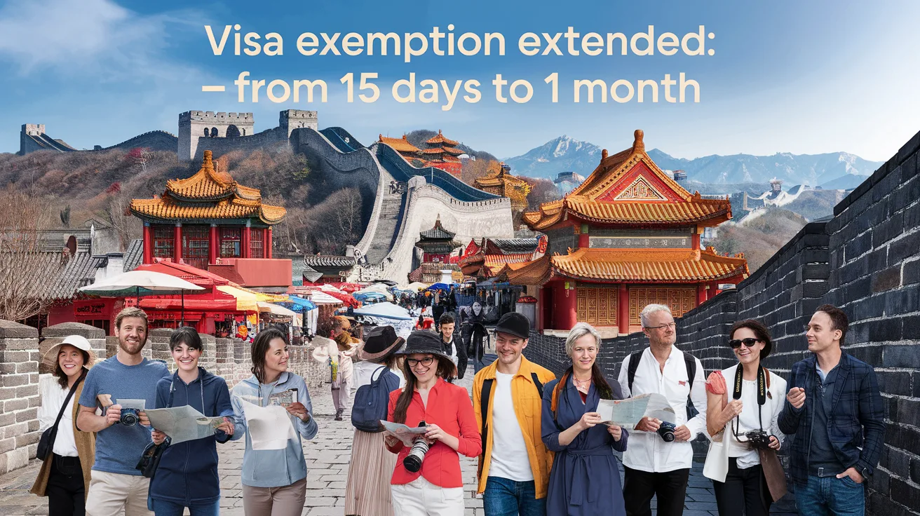 découvrez la nouvelle extension de l'exemption de visa pour les touristes français en chine, qui passe d'une quinzaine de jours à un mois. profitez pleinement de vos aventures en chine avec cette mesure facilitant votre séjour.