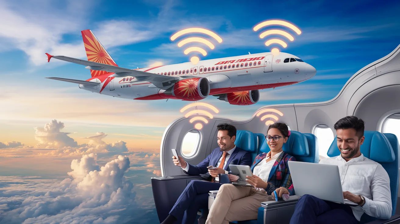 discover the brand-new free wi-fi service offered by air india on your domestic and international flights. stay connected during your journey thanks to this innovation that enhances the passenger experience. enjoy smooth, fast internet access, whether you're working or keeping in touch with loved ones.