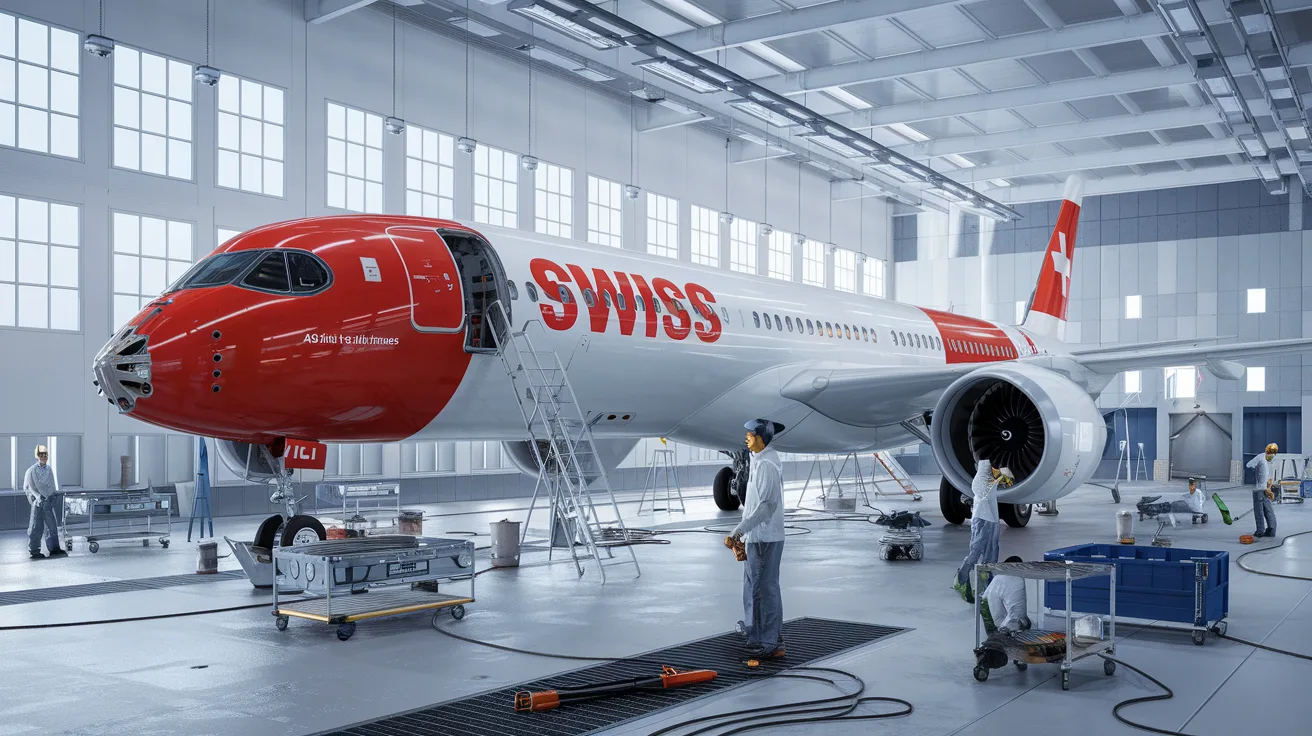 découvrez le premier airbus a350-900 de swiss en pleine transformation dans l'atelier de peinture. plongez au cœur de ce processus fascinant, où créativité et technologie se rencontrent pour donner vie à un avion moderne et élégant.