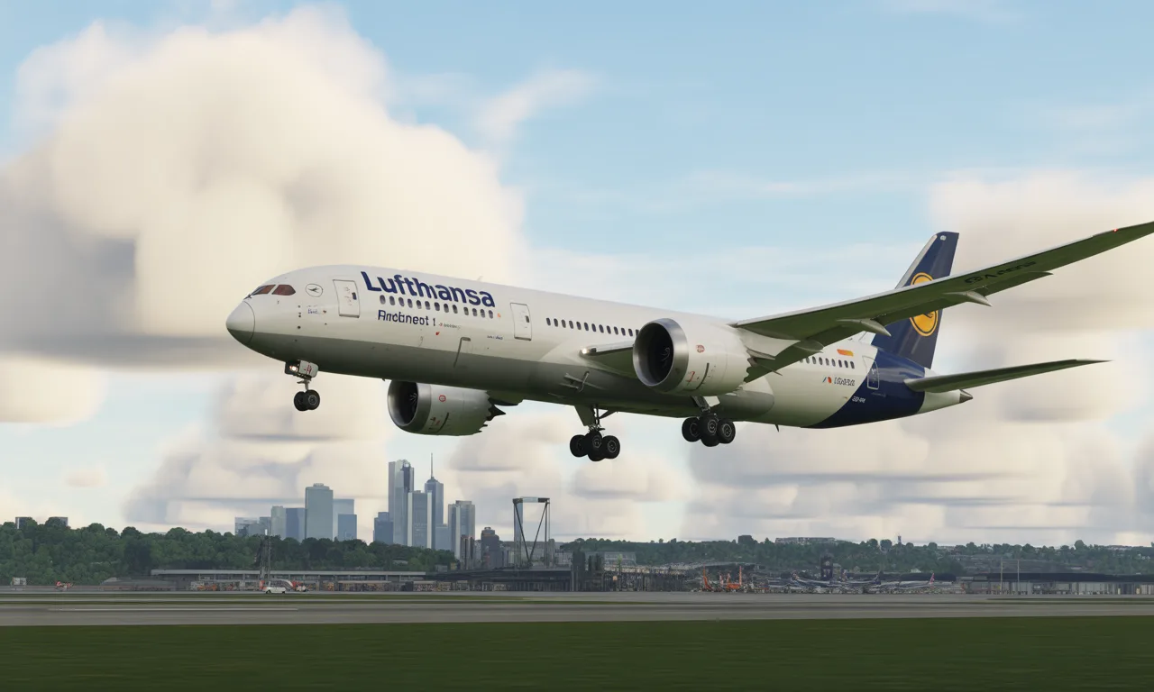 découvrez l'arrivée historique du premier boeing dreamliner de lufthansa doté de la cabine allegris, offrant un nouveau niveau de confort, lors de son atterrissage à francfort.