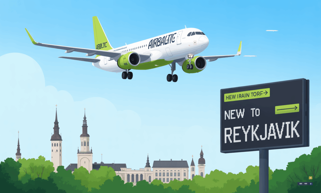 discover airbaltic's new route from tallin to reykjavik. enjoy a direct flight to the icelandic capital and explore its spectacular landscapes and unique culture. book now for an unforgettable adventure!