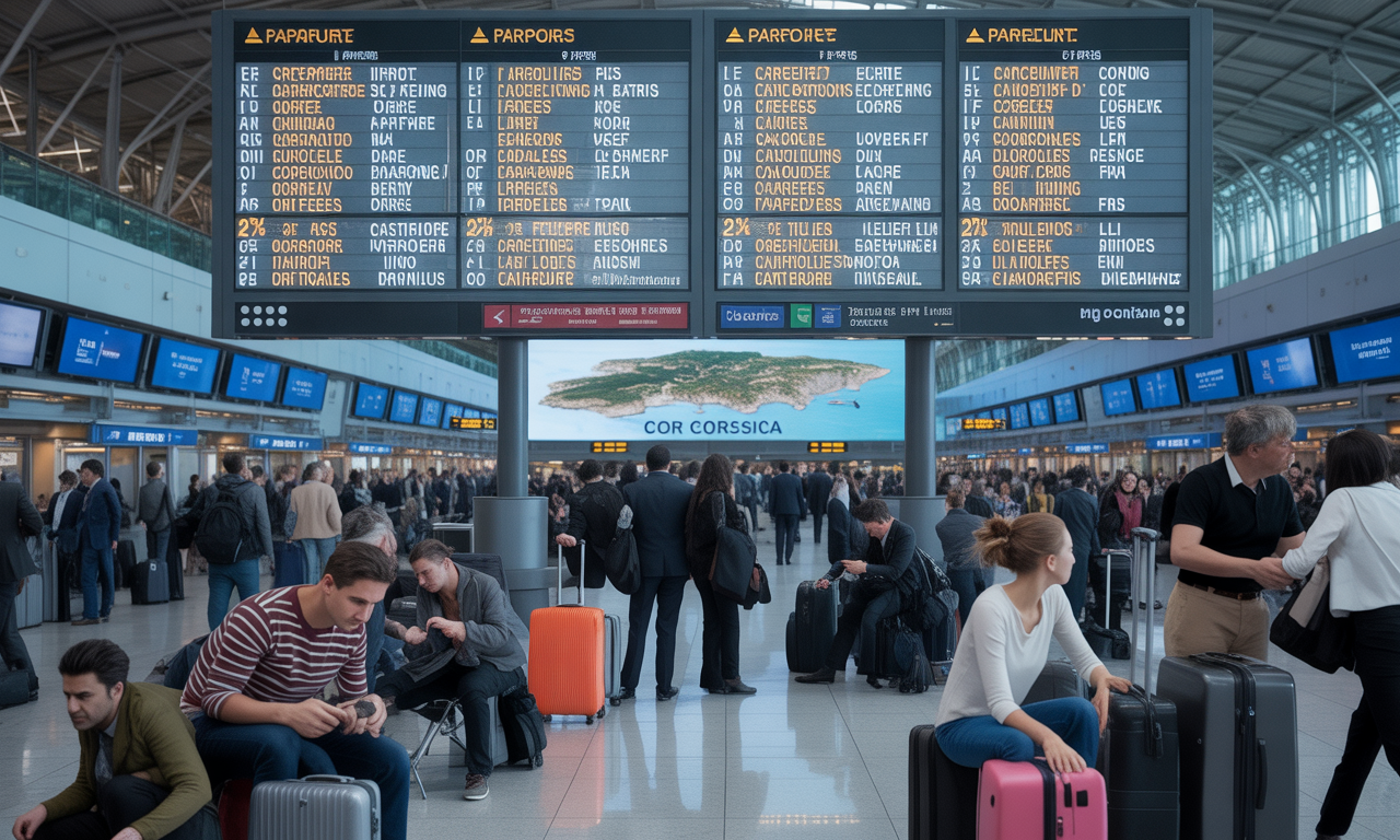 discover details of major disruptions in france, with 25 % flights cancelled in paris on thursday due to the air traffic controllers' strike, also affecting corsica. stay informed on the impact of this social movement on transport.