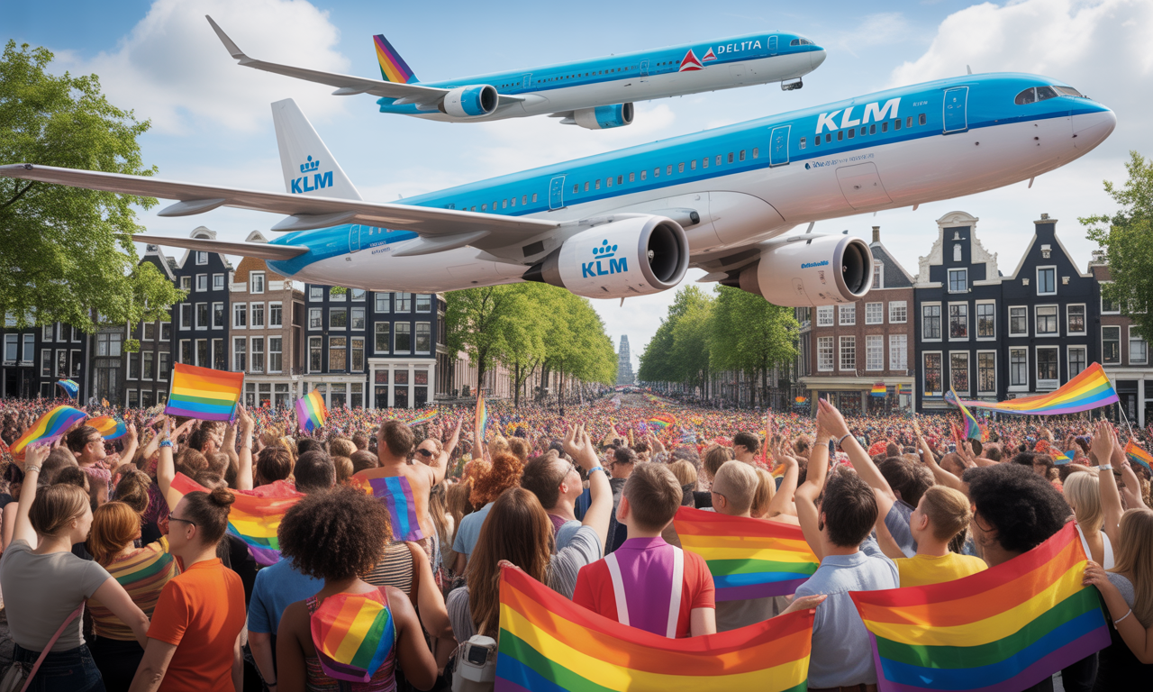 klm et delta air lines annoncent leur partenariat officiel pour célébrer le worldpride 2026 à amsterdam. découvrez comment ces deux compagnies aériennes soutiennent l'événement et la communauté lgbtq+.