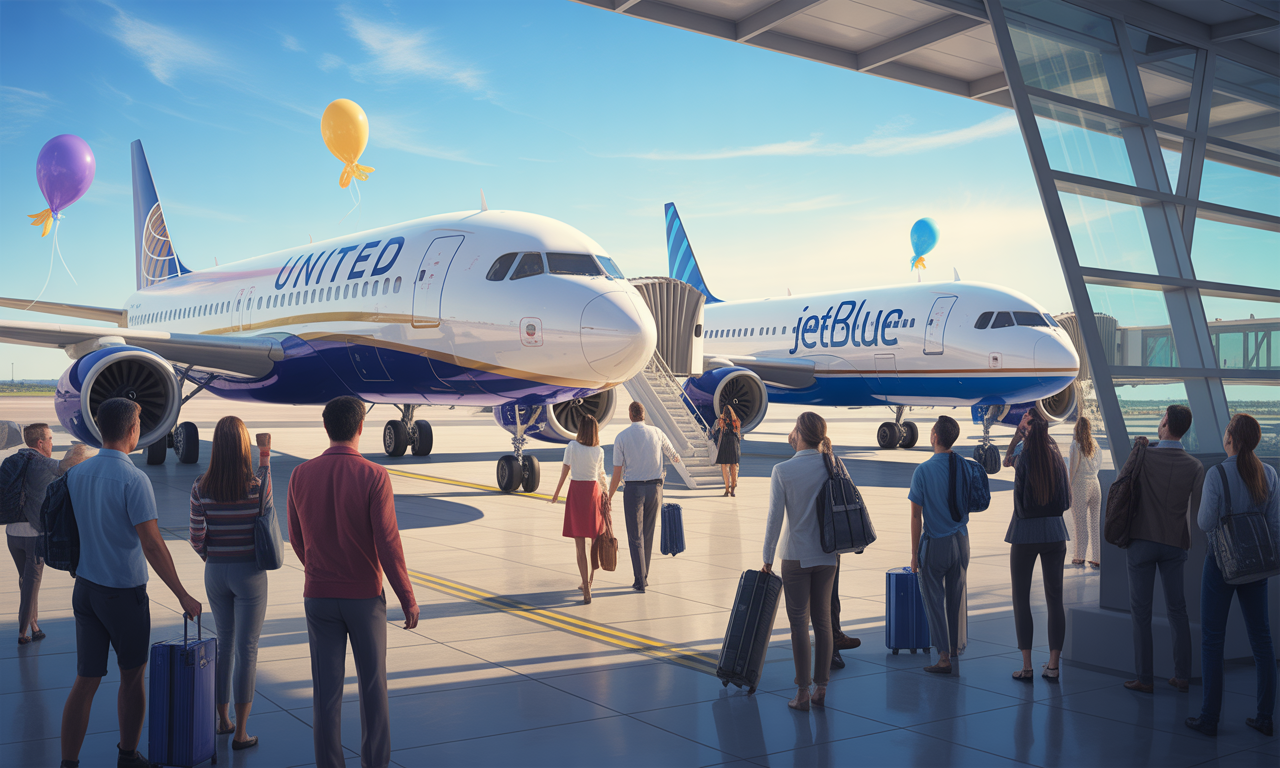 discover the innovative partnership between united and jetblue, entitled 'blue sky', which recently received regulatory approval. join forces to offer exceptional travel and a unique experience to their customers.