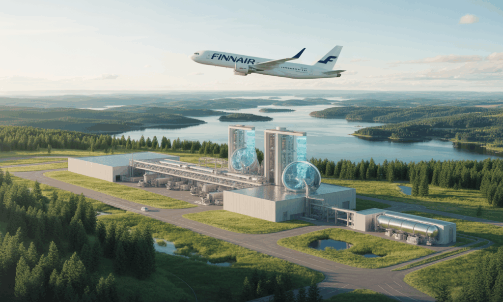 find out how finland and finnair are joining forces in an innovative project to produce sustainable aviation fuel (saf) from biogenic co₂, a pioneering initiative for greener, environmentally-friendly aviation.
