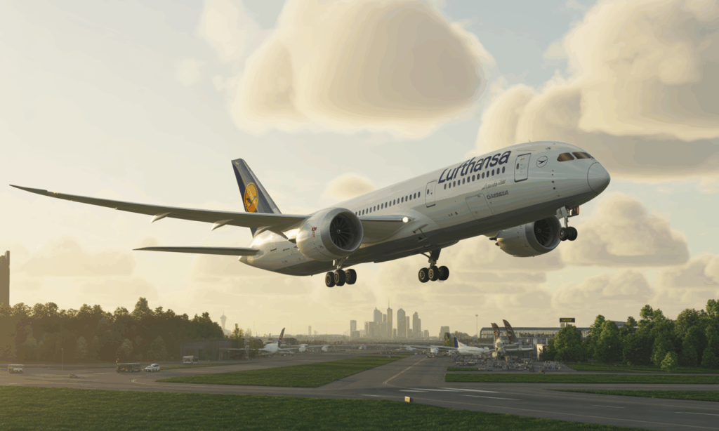 lufthansa célèbre l'arrivée de son premier boeing dreamliner doté de la nouvelle cabine allegris, marquant un tournant dans le confort des vols long-courriers à l'aéroport de francfort.